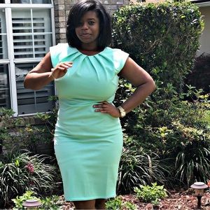 Mint green cap sleeve dress